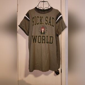 "Sick Sad World" Olive Green Short Sleeve Tee by Torrid, Size 2x